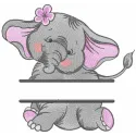 Dancing Elephant Monogram Stitching Pattern