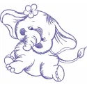 Dancing Elephant Stitching Pattern | Single Color Design