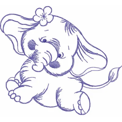 Dancing Elephant Stitching Pattern | Single Color Design