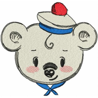 Teddy bear marine style embroidery design - Embroidery Design