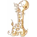Charming Walking Baby Giraffe Embroidery Design