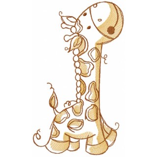 Walking baby giraffe embroidery design - Embroidery Design