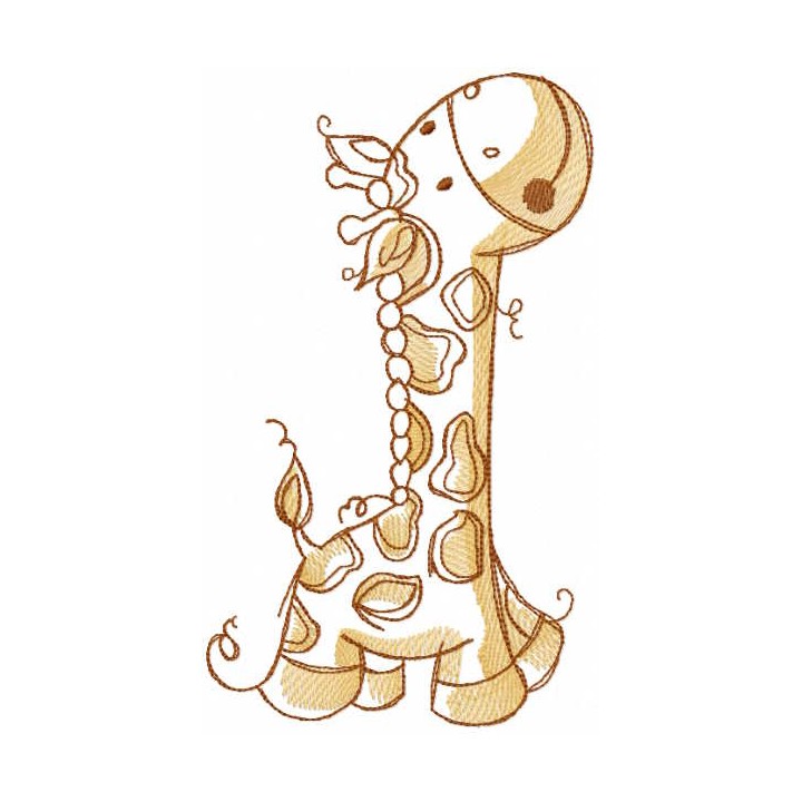 Walking baby giraffe embroidery design - Embroidery Design