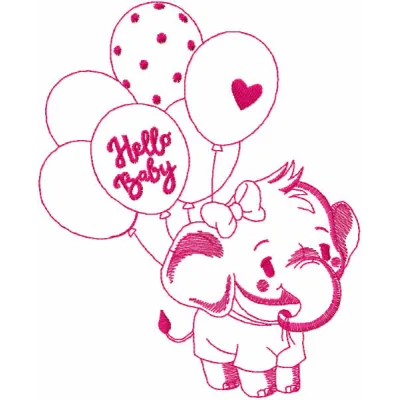 Cute Baby Elephant Stitching Pattern for Kids
