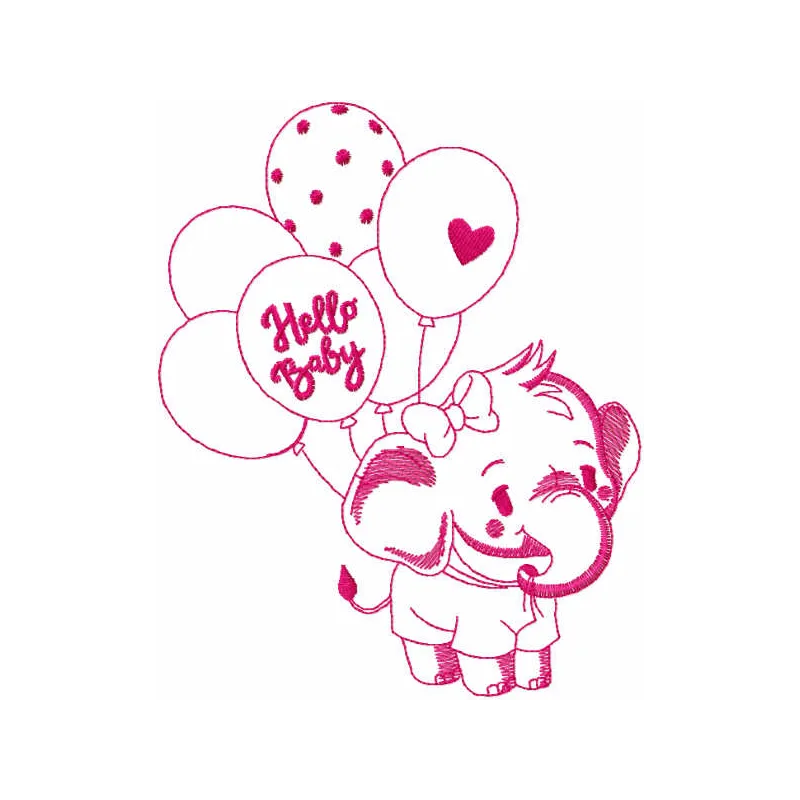 Cute Baby Elephant Stitching Pattern for Kids