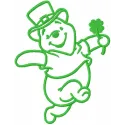 St patrick winnie pooh one colored embroidery design - Embroidery Design