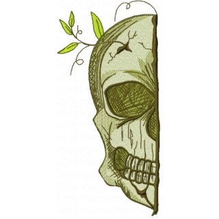 Skull Always Spring half embroidery design - Embroidery Design
