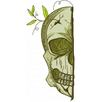 Skull Always Spring Half Embroidery Pattern