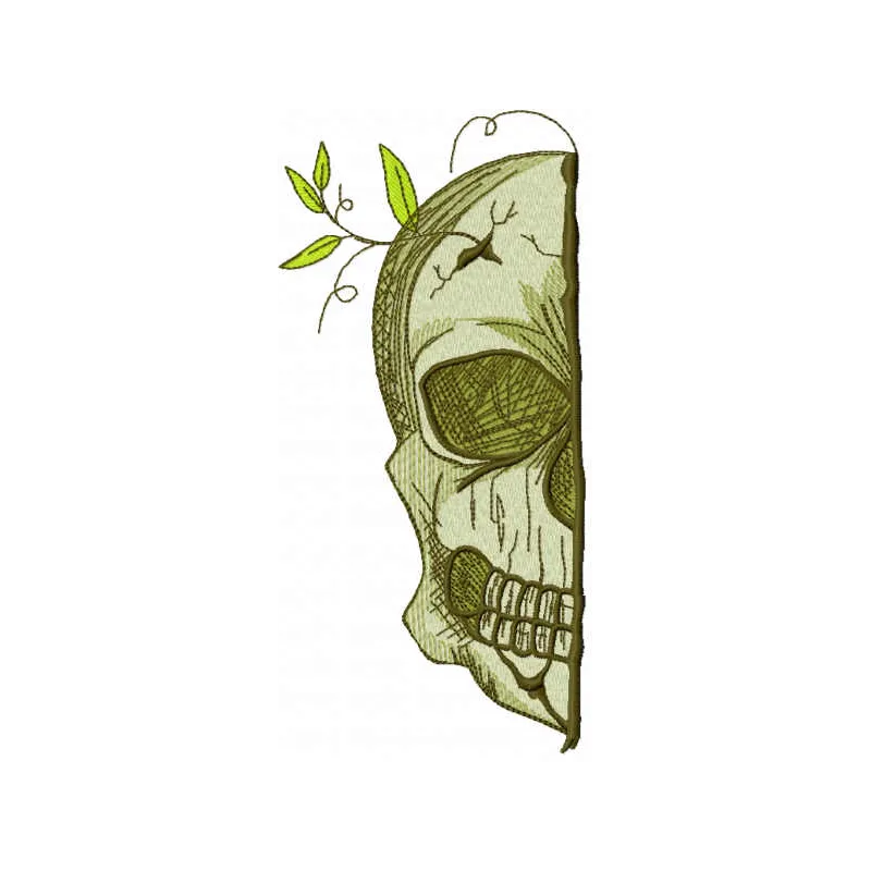 Skull Always Spring Half Embroidery Pattern