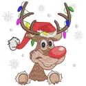 Festive Reindeer Santa Hat Stitching Pattern
