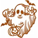 Laughing Ghost Stitching Pattern for Halloween Fun