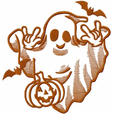 Laughing Ghost Stitching Pattern for Halloween Fun