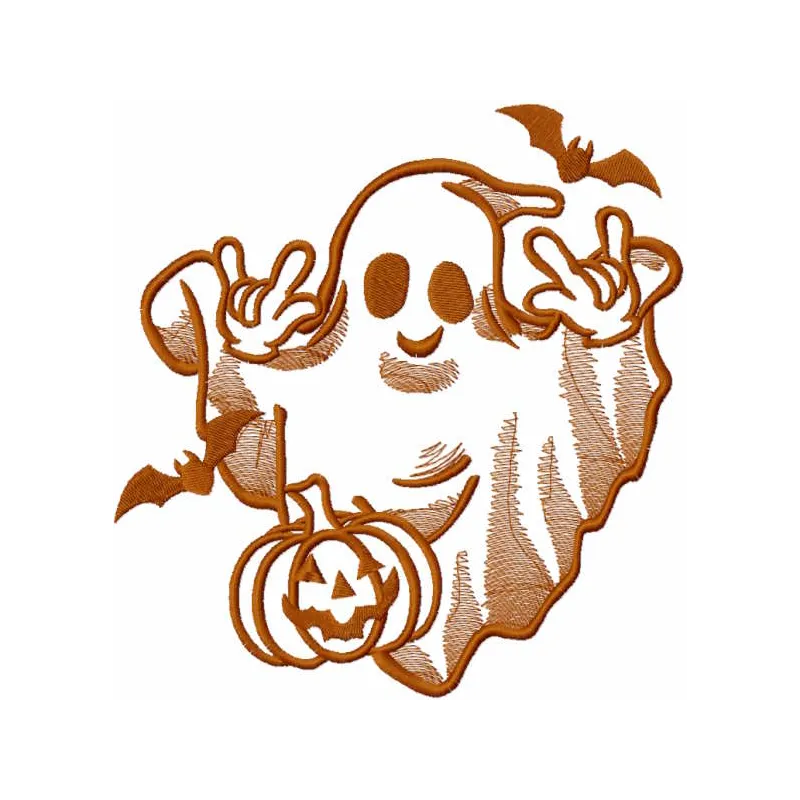 Laughing Ghost Stitching Pattern for Halloween Fun
