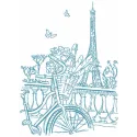 Parisian Morning Bicycle Stitching Pattern