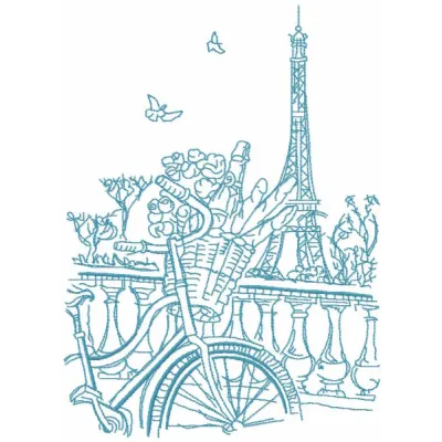 Parisian Morning Bicycle Stitching Pattern
