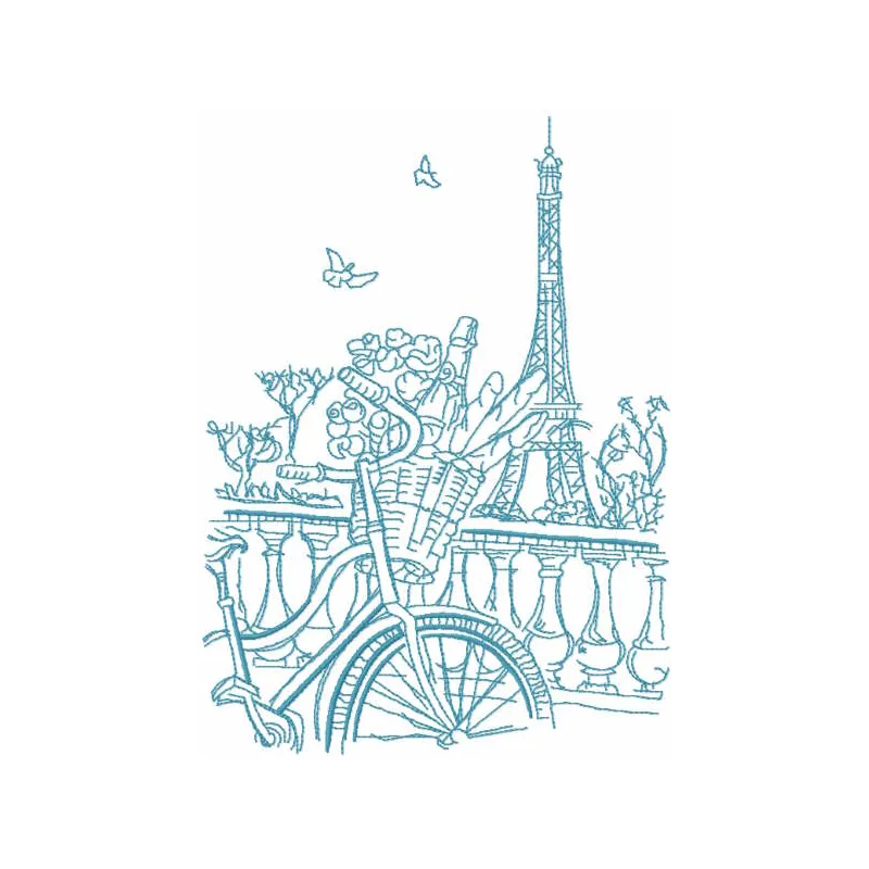 Parisian Morning Bicycle Stitching Pattern