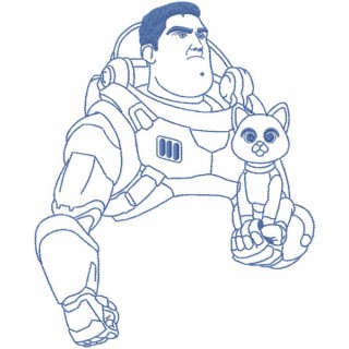 Buzz Lightyear with robocat embroidery design - Embroidery Design