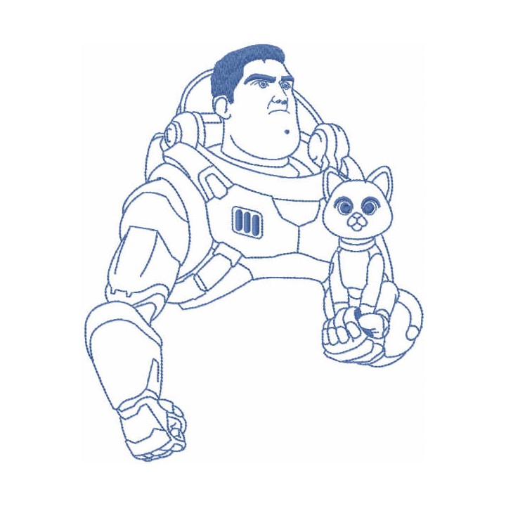 Buzz Lightyear with robocat embroidery design - Embroidery Design