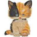 Colorful Sitting Cat Stitching Pattern