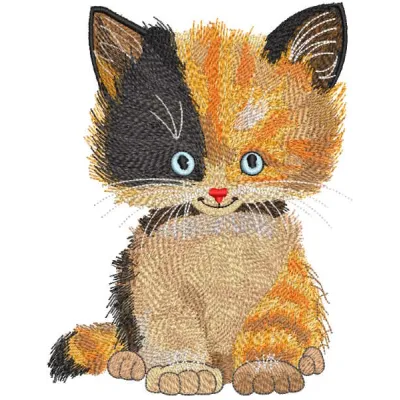 Colorful Sitting Cat Stitching Pattern