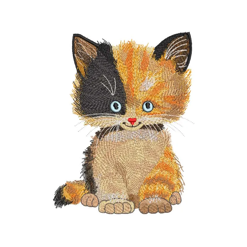 Colorful Sitting Cat Stitching Pattern