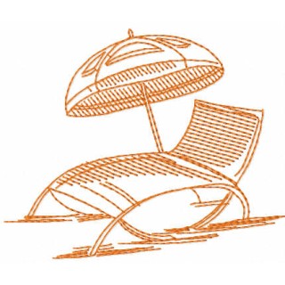 Summer beach deck chair embroidery design - Embroidery Design