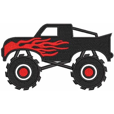 Fiery Truck Stitching Pattern for Adventurous Crafters