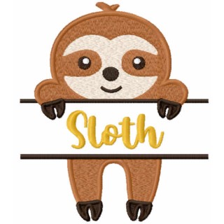 Sloth monogram embroidery design - Embroidery Design