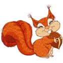 Playful Squirrel with Nuts Stitching Pattern