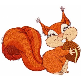Squirrel with nuts embroidery design - Embroidery Design