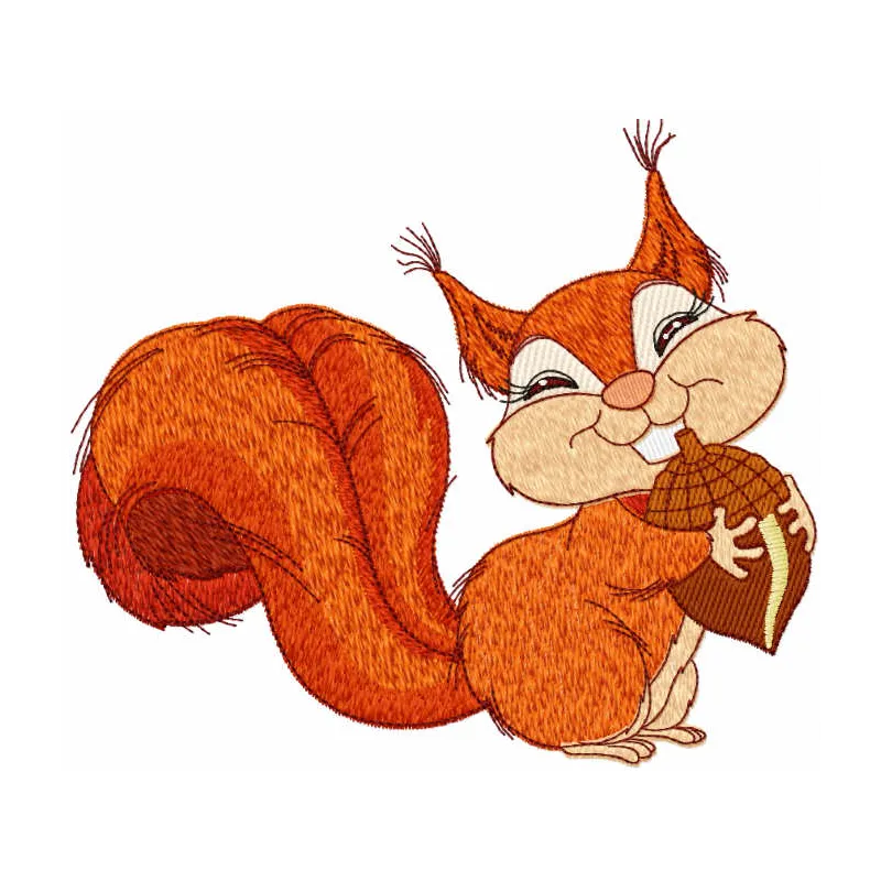 Playful Squirrel with Nuts Stitching Pattern
