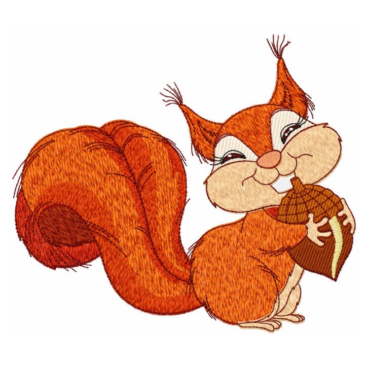 Squirrel with nuts embroidery design - Embroidery Design