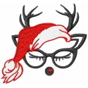Festive Deer with Glasses Stitching Pattern