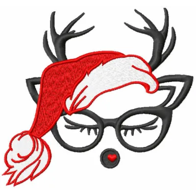 Festive Deer with Glasses Stitching Pattern
