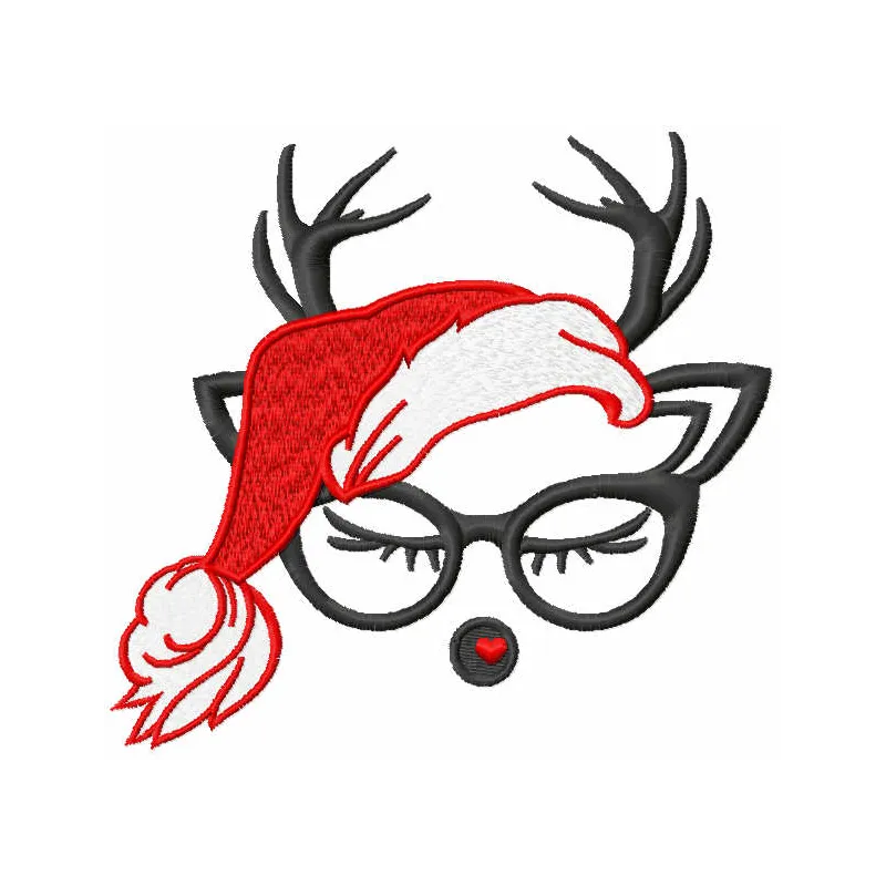 Festive Deer with Glasses Stitching Pattern