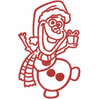 Olaf christmas dance one colored embroidery design - Embroidery Design