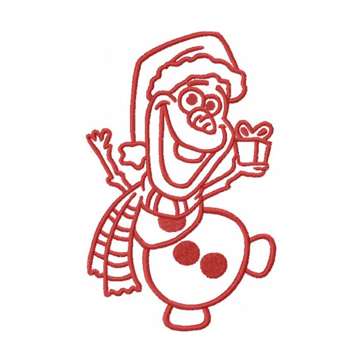 Olaf christmas dance one colored embroidery design - Embroidery Design