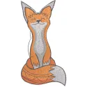 Charming Meditating Fox Embroidery Design