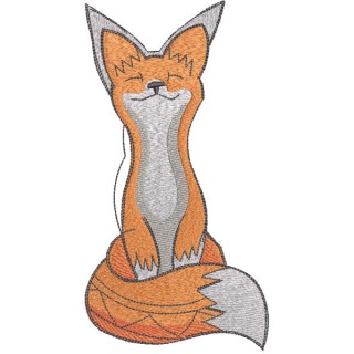 Meditating fox embroidery design - Embroidery Design