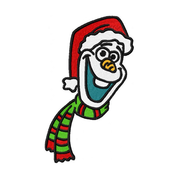 Olaf Christmas knitted scarf embroidery design - Embroidery Design