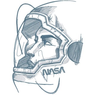 Astronaut in a helmet embroidery design - Embroidery Design