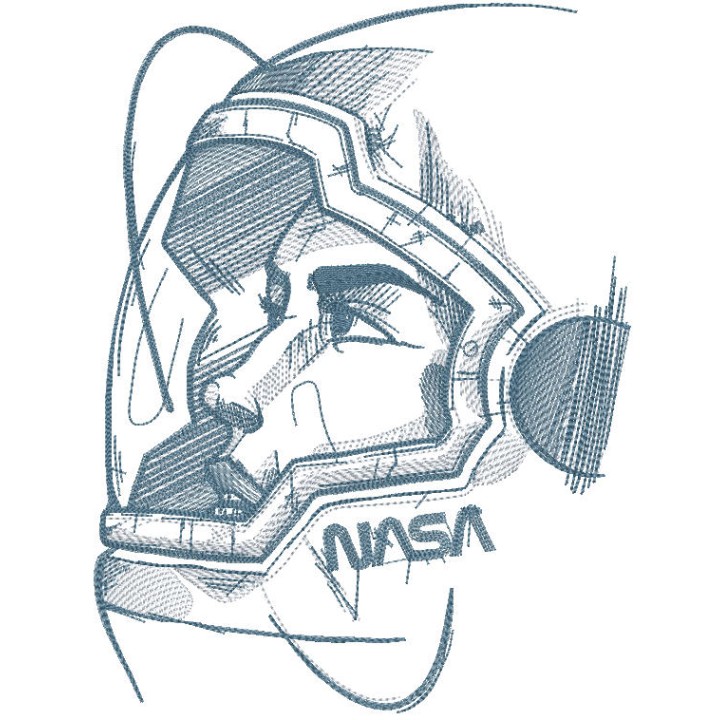Astronaut in a helmet embroidery design - Embroidery Design