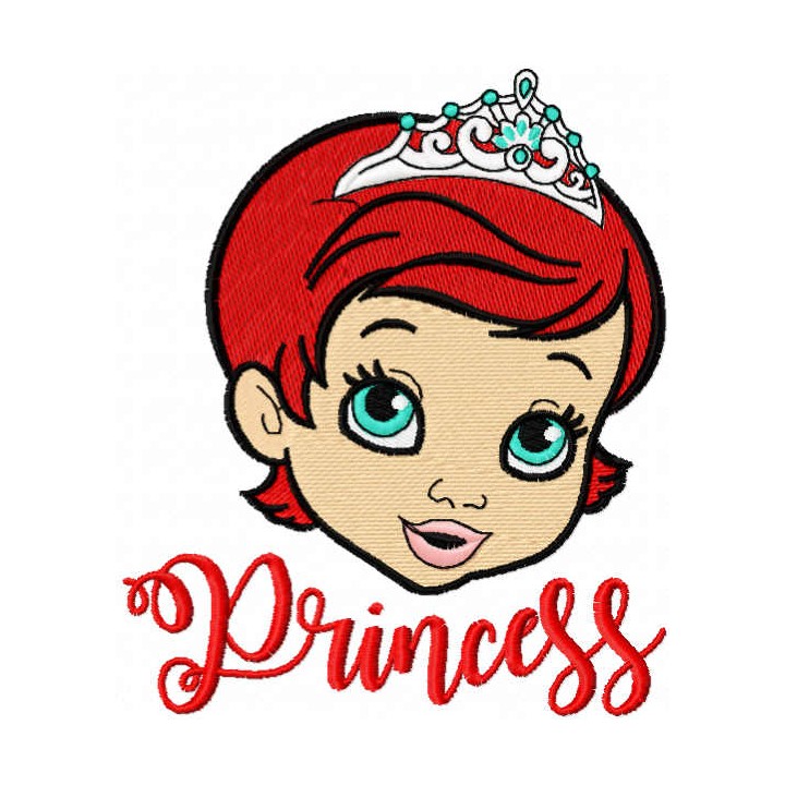 Princess face embroidery design - Embroidery Design