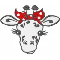 Charming Giraffe Head with Bandana Embroidery Design