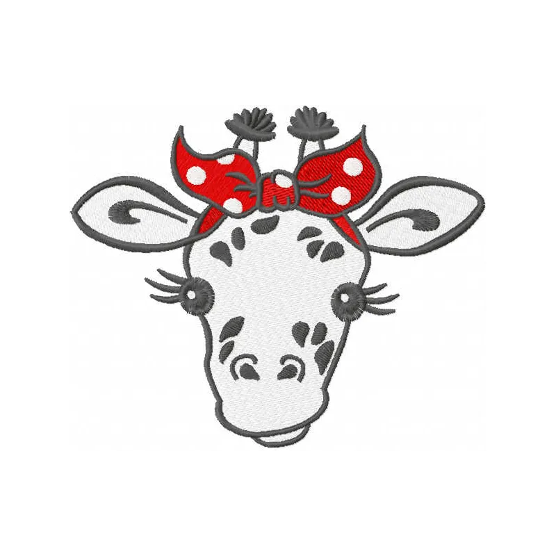 Charming Giraffe Head with Bandana Embroidery Design