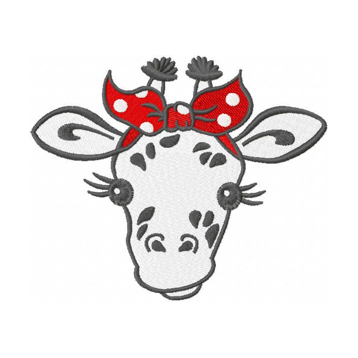 Gifaffe head with bandana embroidery design - Embroidery Design