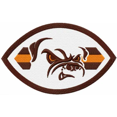 Cleveland browns oval logo embroidery design