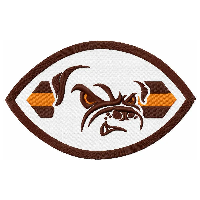 Cleveland browns oval logo embroidery design
