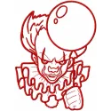 Red Joker with Balloon Stitching Pattern