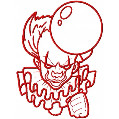 Red Joker with Balloon Stitching Pattern